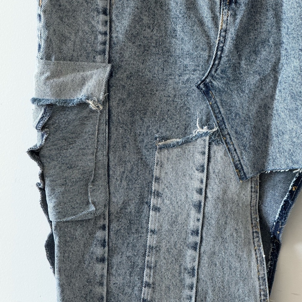 Unique Patchwork Denim Skirt - image 2